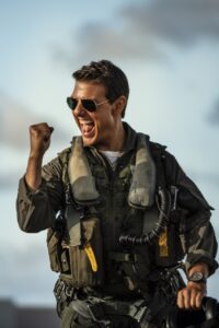 Tom Cruise as Pete Mitchell in Top Gun: Maverick