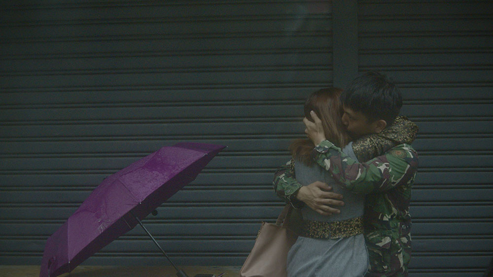 Couple hugging in Cinemalaya movie, Bula sa Langit