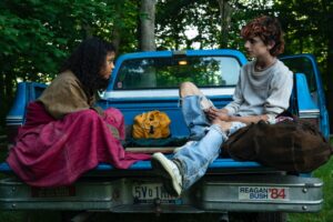 Taylor Russell and Timothee Chalamet still from Bones and All