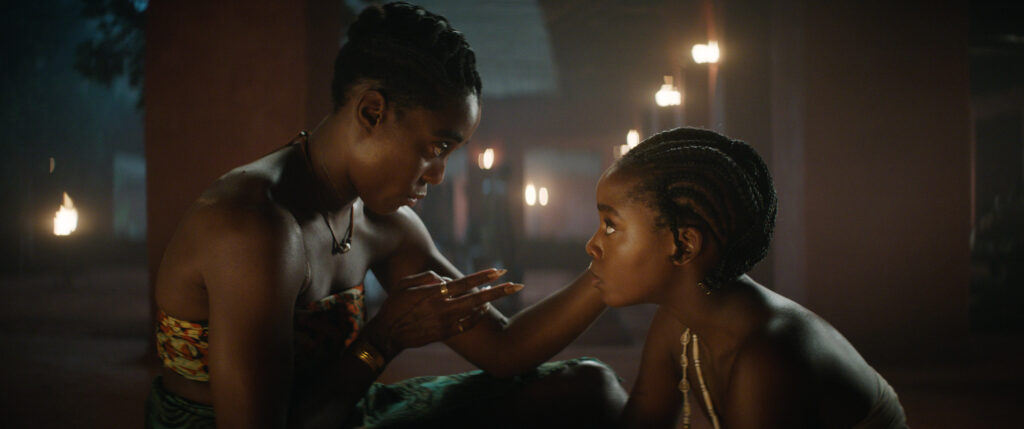 Lashana Lynch and Thuso Mbedu in The Woman King