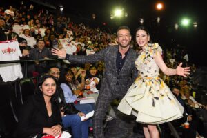 Zachary Levi and Lucy Liu Shazam! Fury of the Gods screening