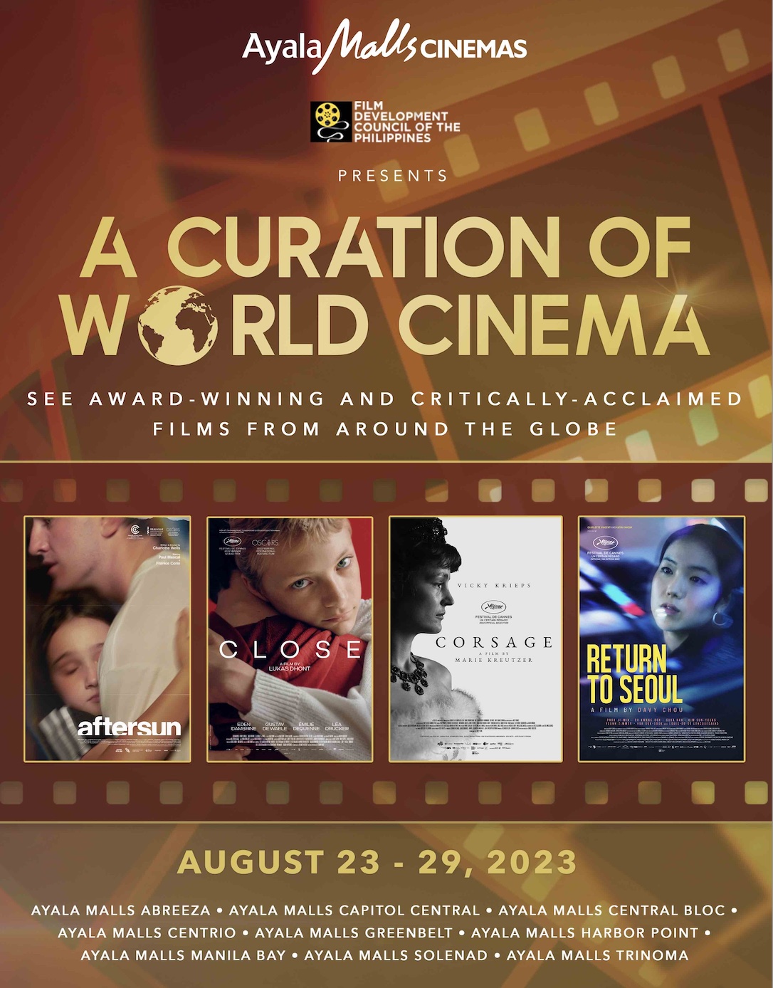 Ayala Malls Cinemas and FDCP world cinema festival