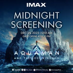 Aquaman and the Lost Kingdom midnight screening schedule