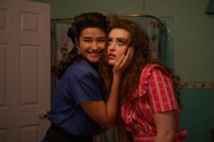 Liza Soberano and Kathryn Newton in Lisa Frankenstein