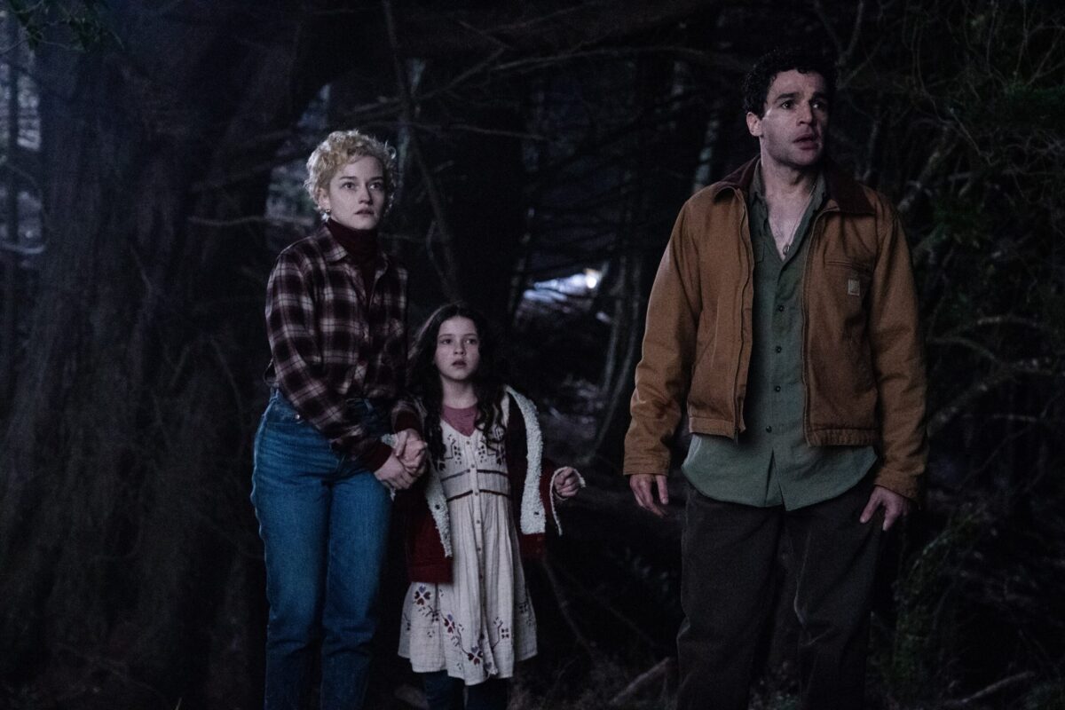 Blake,, Julia Garner, Matilda Firth in Wolf Man