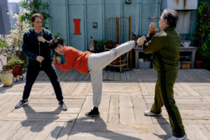 Jackie Chan, Ralph Macchio and Ben Wang in Columbia Pictures KARATE KID: LEGENDS