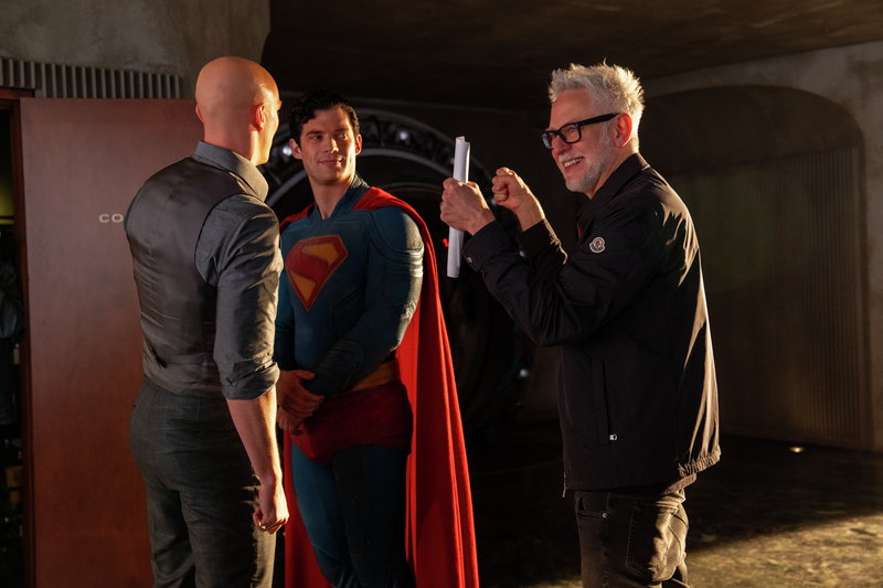 Superman and Lex LUthor with director James Gunn