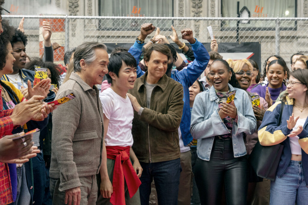 Ben Wang, Jackie Chan, and Ralph Macchio in Karate Kid: Legends