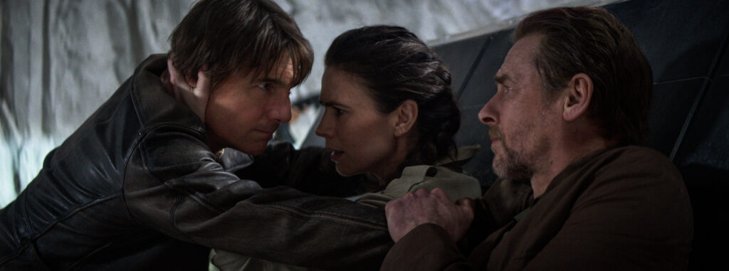 Tom Cruise, Hayley Atwell, and Simon Pegg in Mission: Impossible - The Final Reckoning now showing in cinemas
