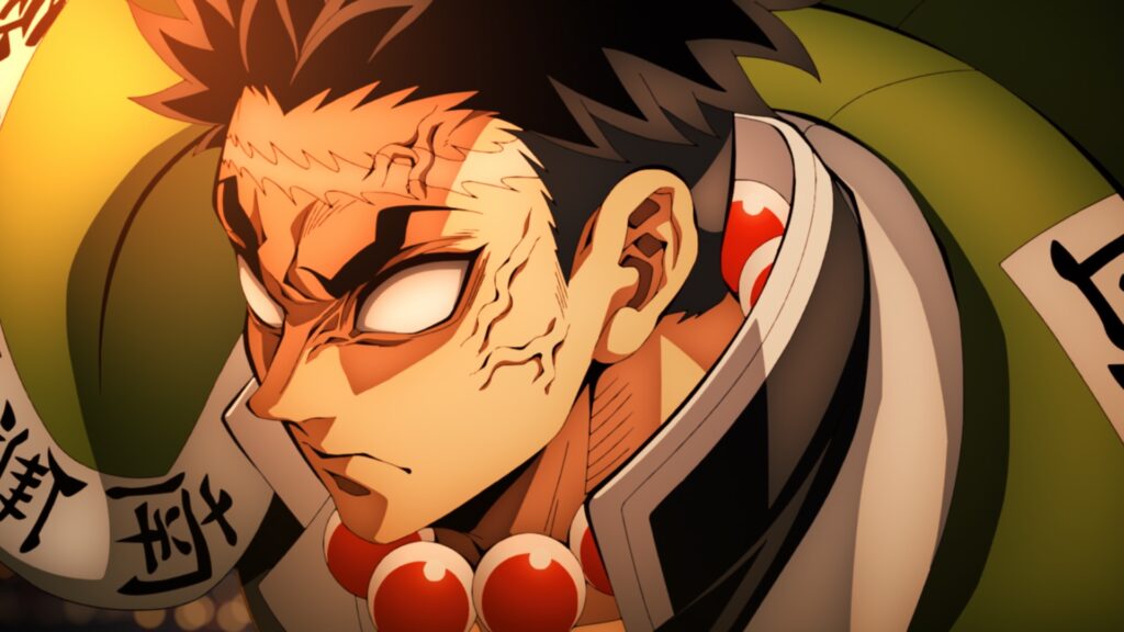Gyomei in intense focus as the final battle begins. Watch Demon Slayer: Infinity Castle in cinemas

