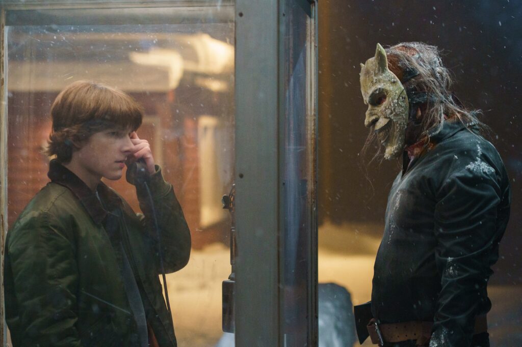 Mason Thames and Ethan Hawke in The Black Phone 2