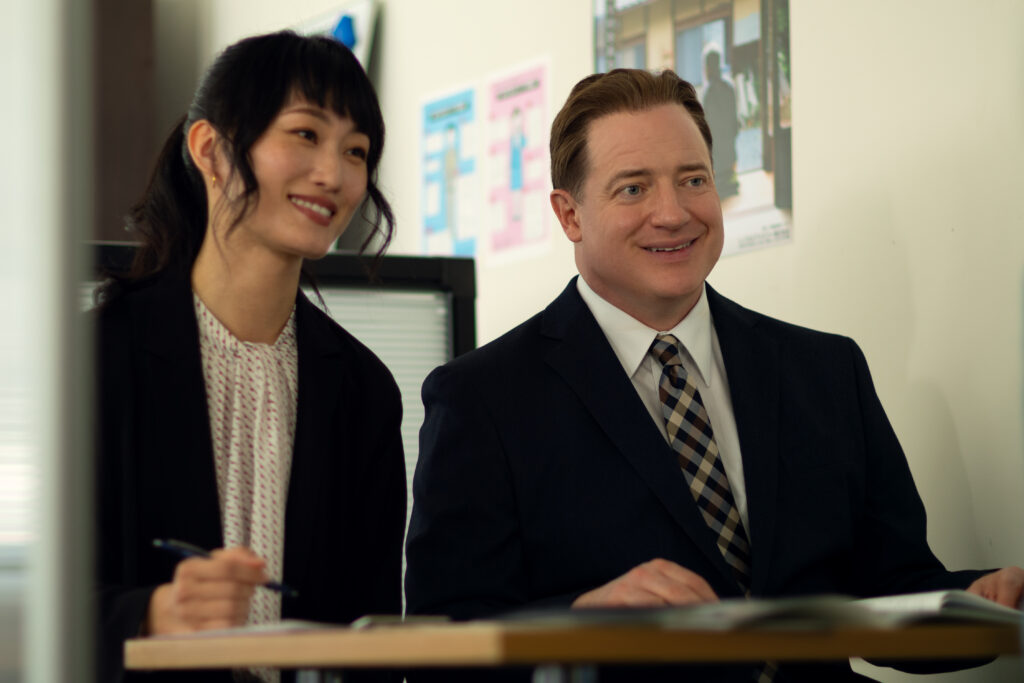 Brendan Fraser and Mari Yamamoto in Rental Family