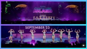 BINI performing theme song for Forgotten Island from Dreamworks